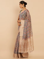 Thumbnail for Soch Beige & Pink Floral Zari Art Silk Saree - Distacart