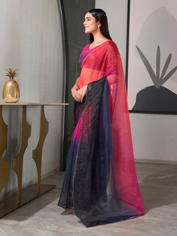 Tikhi Imli Organza Saree - Distacart