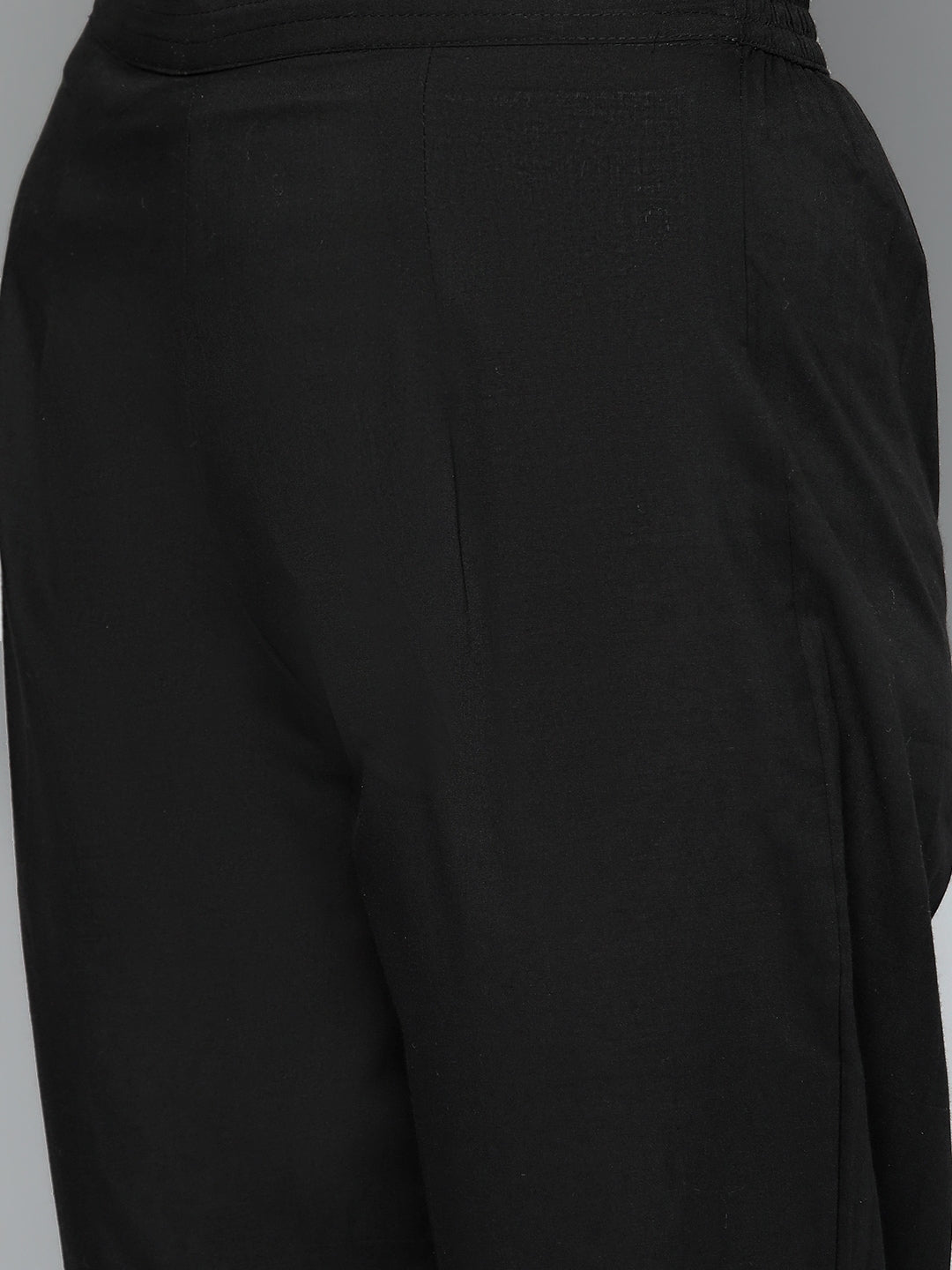 HERE&NOW Women Black Ethnic Motifs Embroidered Kurta with Trousers & With Dupatta - Distacart