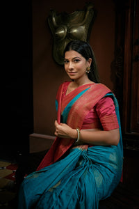Thumbnail for Vardha Crimson Red Golden Zari Banarasi Satin Silk Saree
