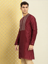 Thumbnail for House of Pataudi Men Yoke Design Long Sleeves Jashn Kurta - Distacart