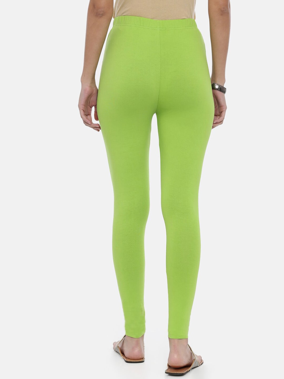 Souchii Lime Green Solid Ankle-Length Leggings - Distacart