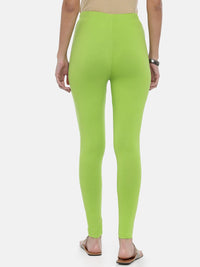 Thumbnail for Souchii Lime Green Solid Ankle-Length Leggings - Distacart