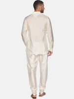 Thumbnail for Sethukrishna Cream-Coloured Kurta with Pyjamas For Men - Distacart