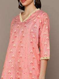 Thumbnail for HERE&NOW Orange Floral Printed A-Line Kurta Set - Distacart