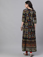 Thumbnail for Ishin Women Black & Black Printed Anarkali Kurta - Distacart