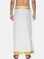 Thumbnail for Sethukrishna White Solid Readymade Dhoti - Distacart