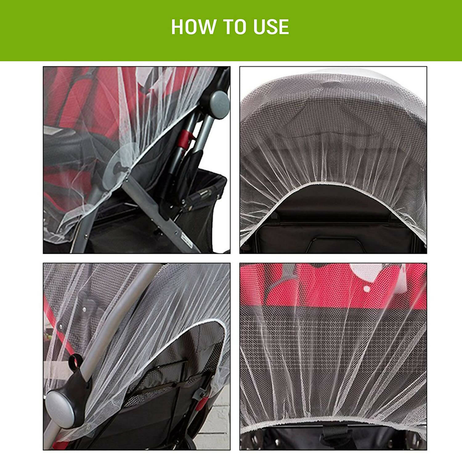Safe-O-Kid Waterproof Net, Wind Shield Net For Baby Pram/Strollers, Transparent - Distacart