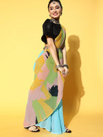 Thumbnail for Tikhi Imli Abstract Poly Georgette Saree Border - Distacart