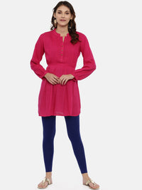 Thumbnail for Souchii Women Navy Blue Solid Slim-Fit Ankle-Length Leggings - Distacart