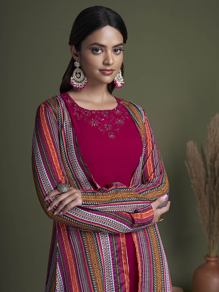 Myra Rani Georgette Choli Palazo Suit - Distacart