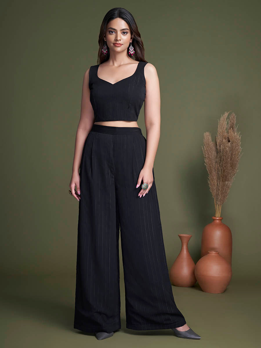 Myra Black and White Koti Style Silk and Georgette Embroidered Palazo Suit - Distacart