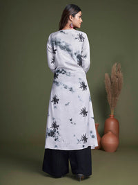 Thumbnail for Myra Black and White Koti Style Silk and Georgette Embroidered Palazo Suit - Distacart