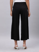 Thumbnail for Souchii Women Black Liva Solid Palazzos - Distacart