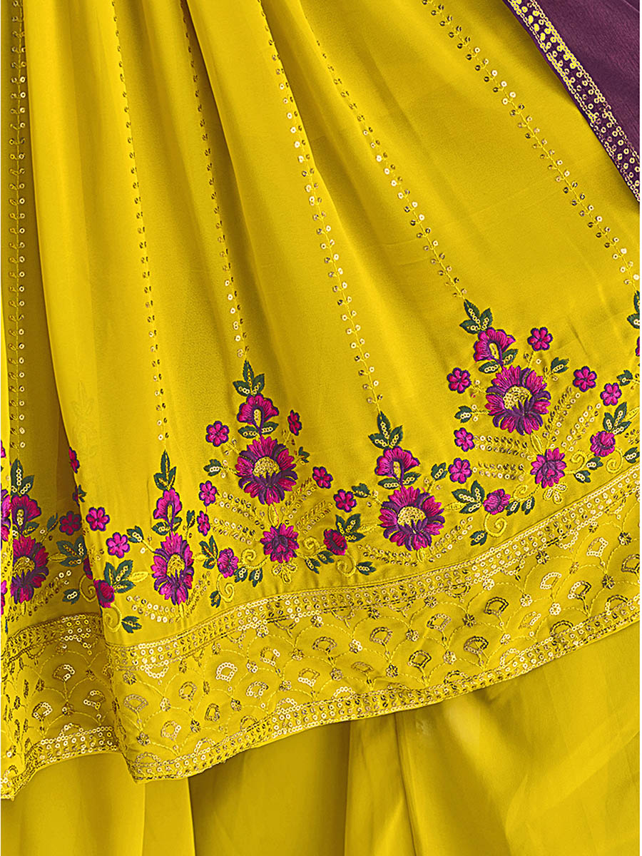 Myra Florenece Green and Rani Real Georgette Gharara Suit - Distacart