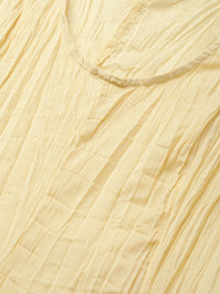 Thumbnail for Biba Women Yellow & Pink Printed Layered Tiered A-Line Kurta - Distacart
