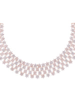 Thumbnail for Saraf RS Jewellery White Rose Gold-Plated AD Studded Necklace Jewellery Set - Distacart
