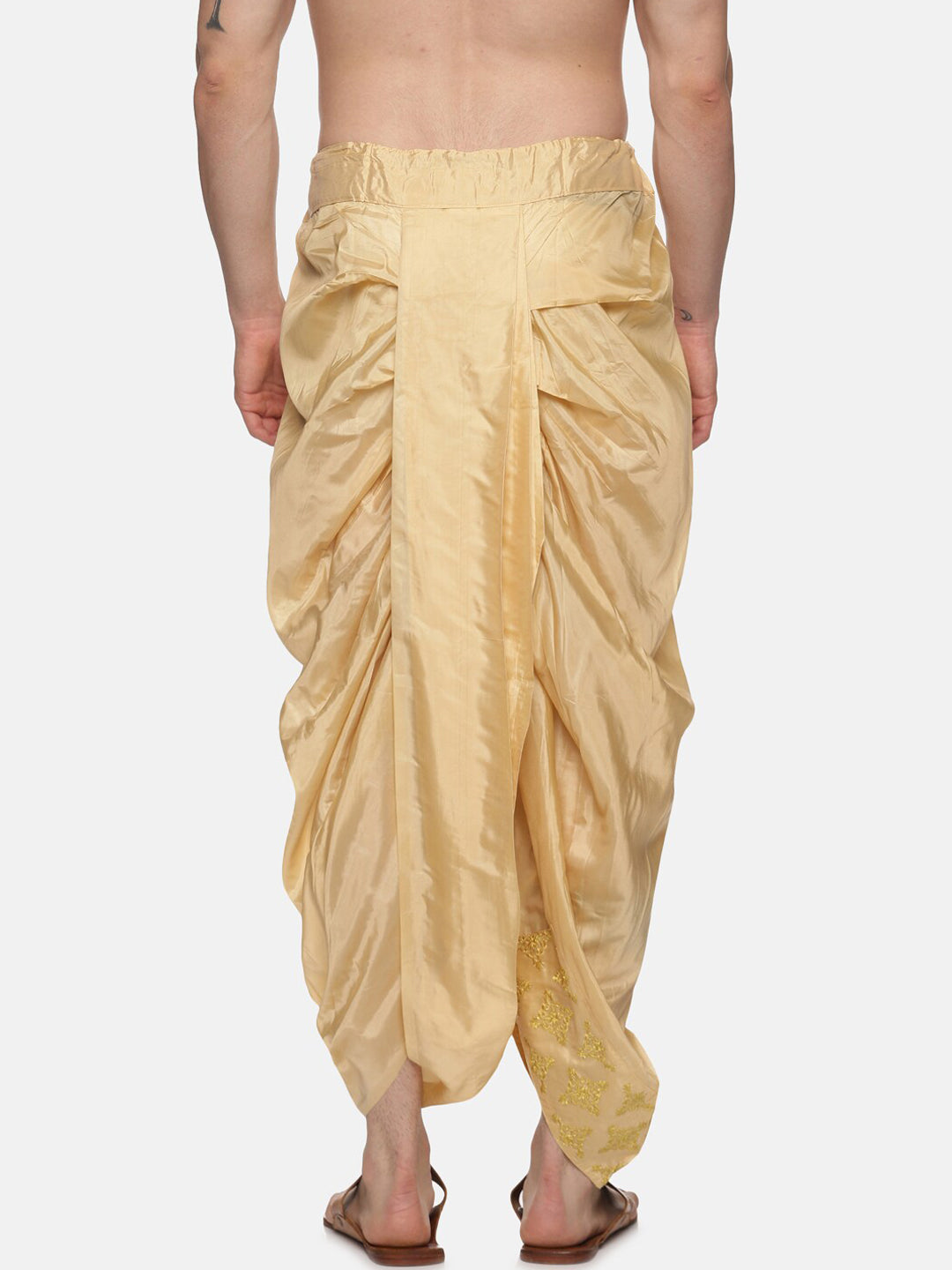 Sethukrishna Golden Embroidered Dhoti Pant For Men - Distacart