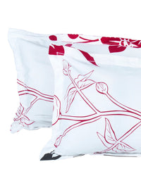 Thumbnail for Story@home White & Pink Floral King Bedsheet with 2 Pillow Covers - Distacart