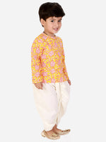 Thumbnail for Lil Drama Boys Kurta With Dhoti Set - Orange - Distacart