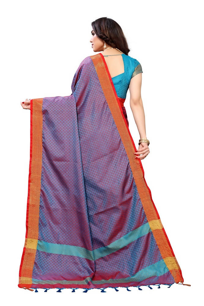 Vamika Banarasi Jacquard Weaving Rama Green Saree