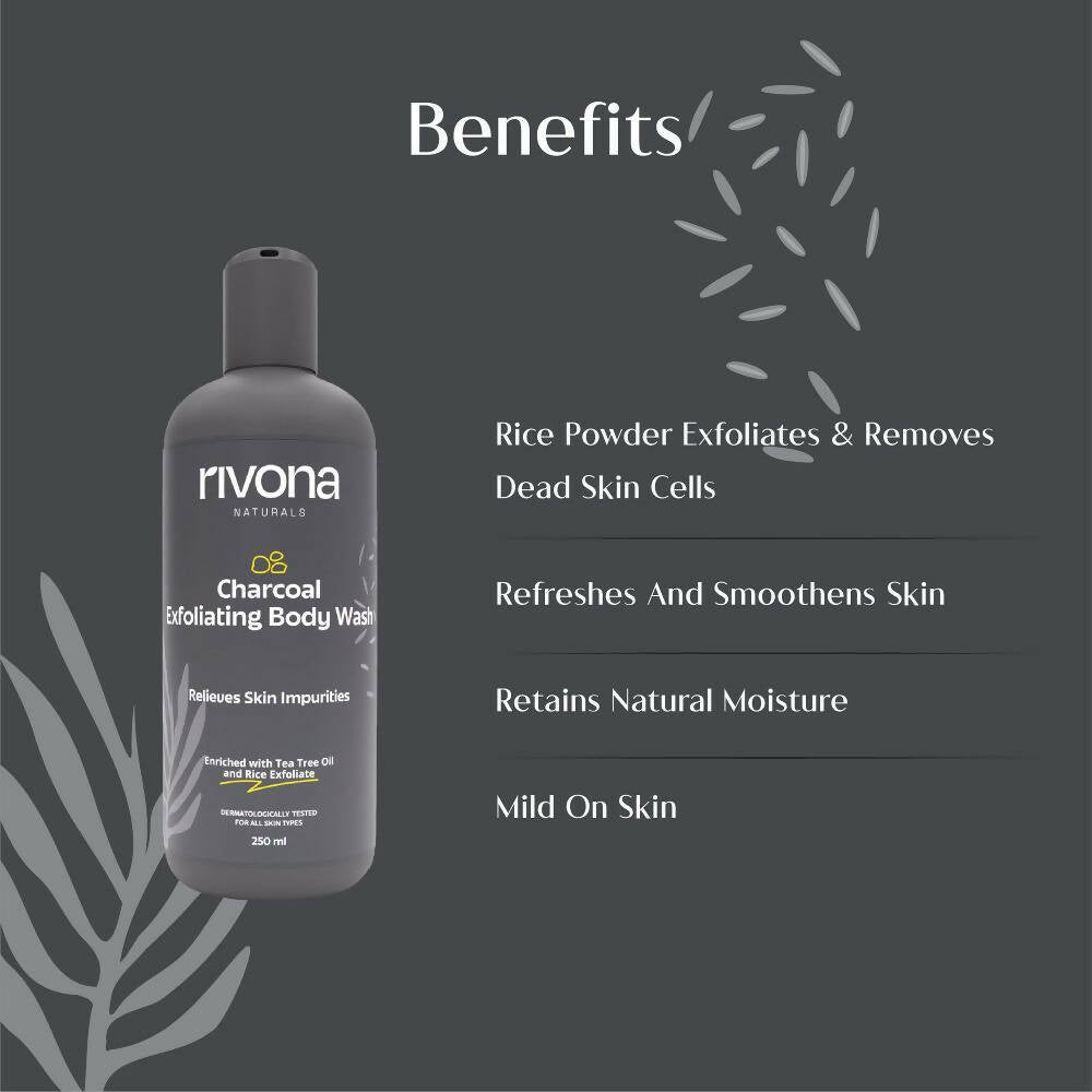 Rivona Naturals Charcoal Exfoliating Body Wash - Distacart