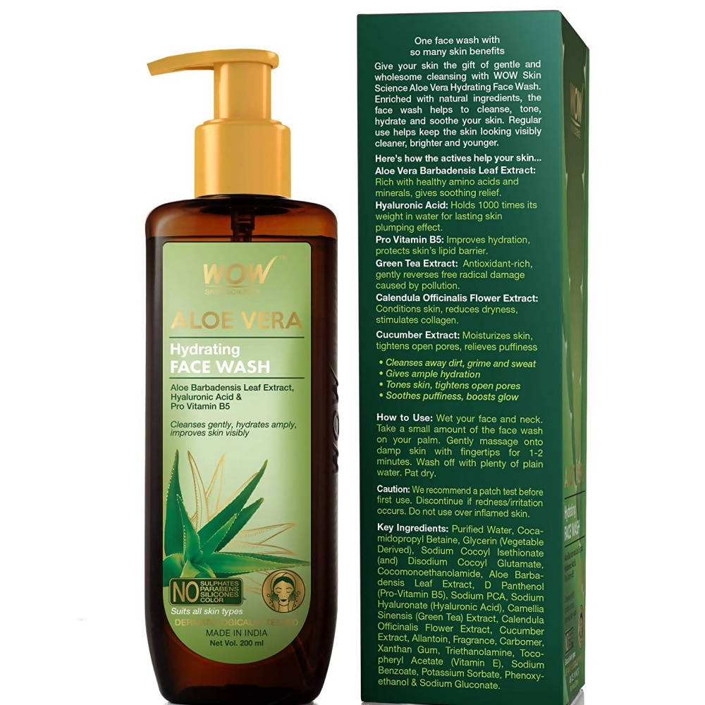 Wow Skin Science Aloe Vera Hydrating Face Wash - Distacart