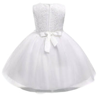 Thumbnail for Asmaani Baby Girl's White Colour Satin A-Line Maxi Full Length Dress (AS-DRESS_22091) - Distacart