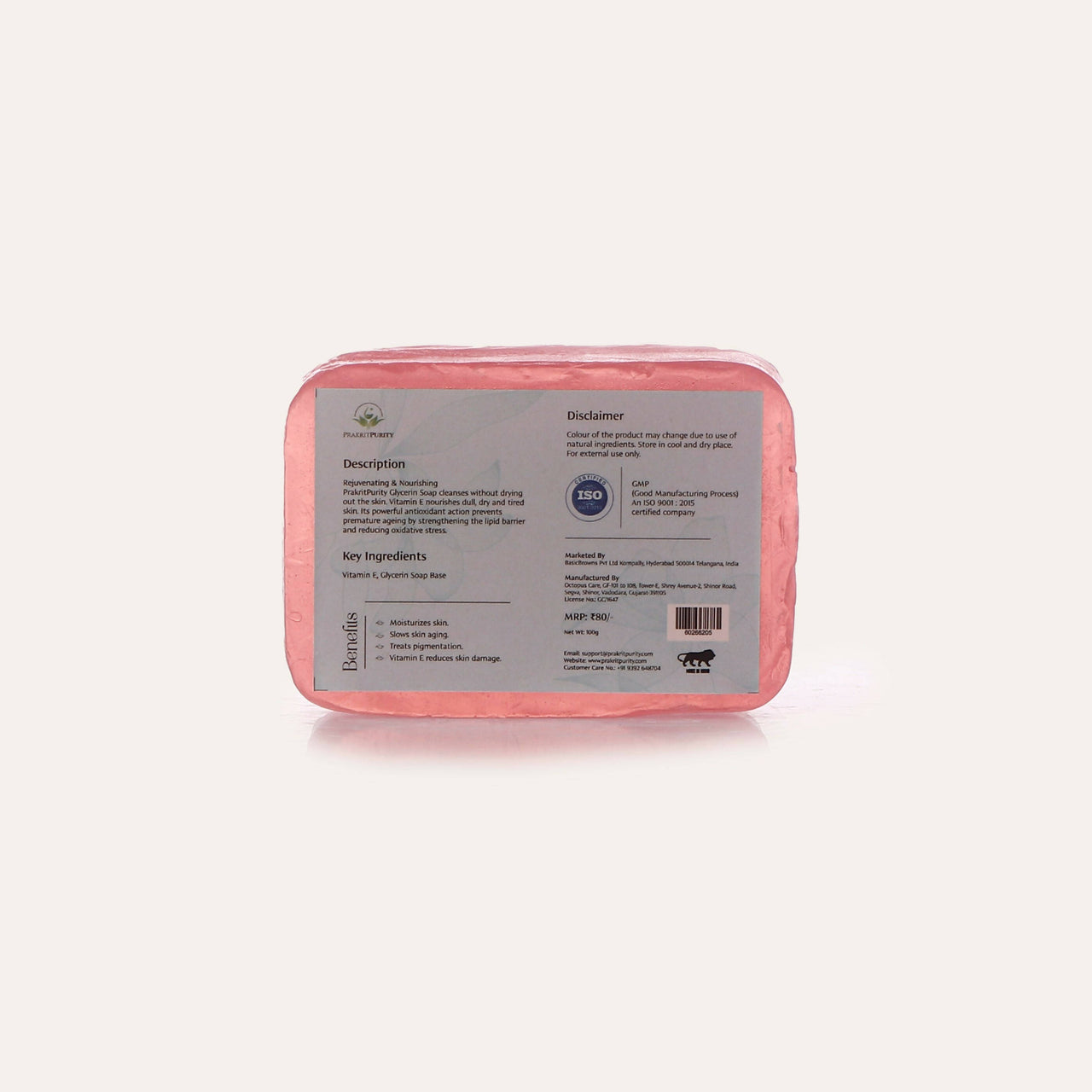 PrakritPurity Vitamin E Handmade Glycerine Soap - Distacart
