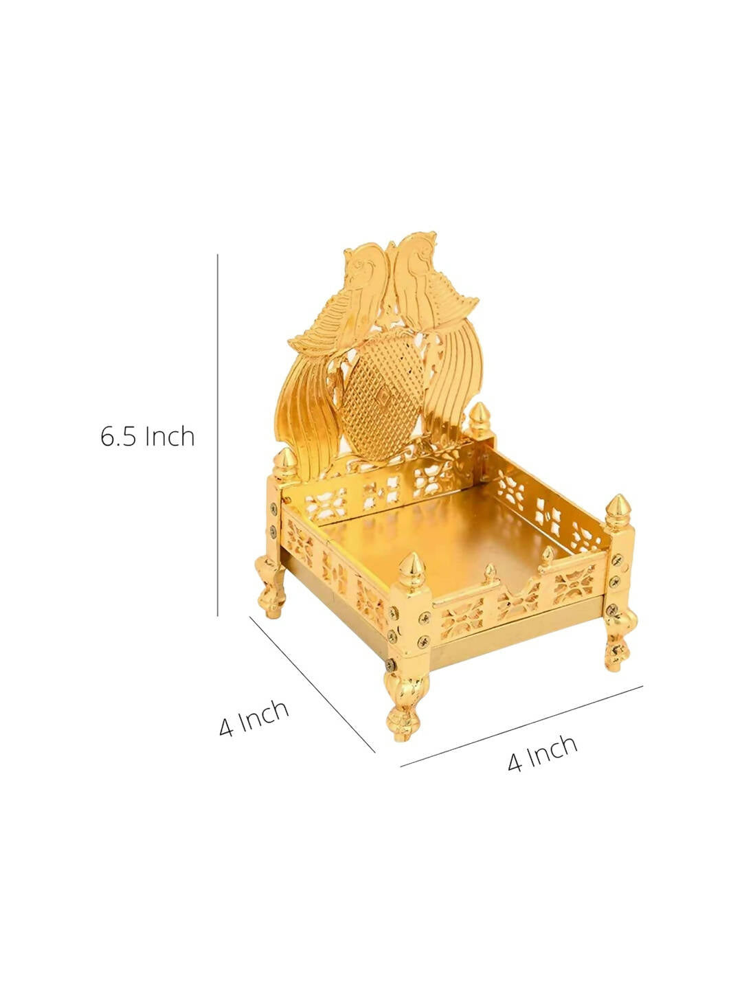 CraftVatika Gold-Toned Singhasan Chowkie - Distacart