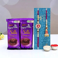 Thumbnail for Ethnic Lumba Rakhi Set And Dairy Milk Silk Chocolates