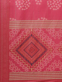 Thumbnail for Yufta Women Pink Bandhani Printed Panelled Gotta Patti Kurta with Palazzo & With Dupatta
