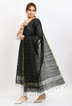 Thumbnail for Mominos Fashion Moeza Women's Cotton Zari Box Black Dupatta - Distacart