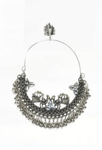 Thumbnail for Mominos Fashion Johar Kamal Silver Peacock Design Chandbali Earrings - Distacart