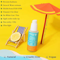 Thumbnail for Natural Vibes Vitamin C Sunscreen SPF 50 + - UVA/UVB rays, Blue Light & Pollution Protection - Distacart