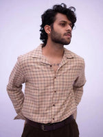 Thumbnail for Diva Globe Men Checkard Lapel Collar Shirt - Distacart