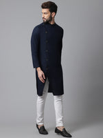 Thumbnail for Even Apparels Blue Sherwani Kurta With Asymetrical Cut - Distacart
