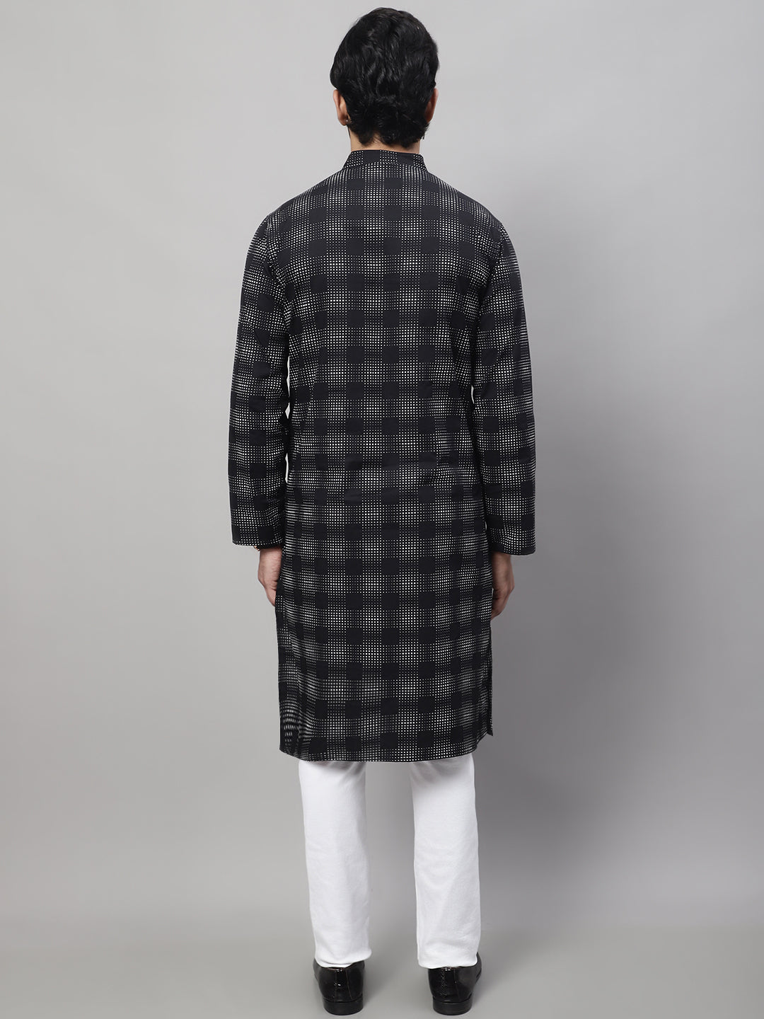 Even Apparels Black Pure Cotton Kurta With Band Collar - Distacart