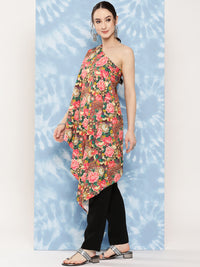 Thumbnail for InWeave Women's Mutli Peacock Japanese Art Oneshoulder Top - Distacart