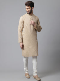 Thumbnail for Even Apparels Beige Solid Kurta With Band Collar - Distacart