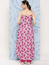 Thumbnail for InWeave Women's Pink Fuchsia Japanese Art Strappy Set - Distacart