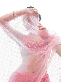 Thumbnail for Myra Baby Pink Art Silk Designer Lehenga - Distacart