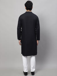 Thumbnail for Even Apparels Black Sherwani Kurta With Asymetrical Cut - Distacart