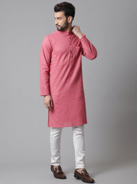 Thumbnail for Even Apparels Rust Pure Cotton Kurta With Band Collar - Distacart