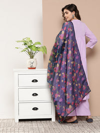 Thumbnail for InWeave Women's Mauve Tiered Anarkali Kurta Set - Distacart