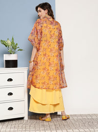 Thumbnail for InWeave Women's Cassatta Yellow Cr Strappy Set With Mustard Brown Cape - Distacart