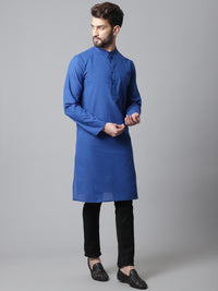 Thumbnail for Even Apparels Blue Solid Kurta With Band Collar - Distacart
