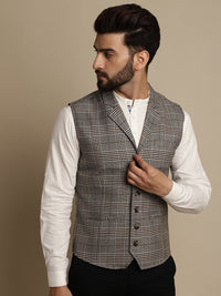 Thumbnail for Even Apparels Men's Brown Waistcoat with Notched Lapel - Distacart