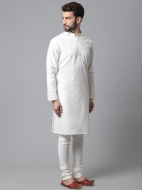 Thumbnail for Even Apparels White Pure Cotton Kurta With Band Collar - Distacart