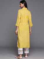 Thumbnail for Varanga Bandhani Printed Embroidered Straight Kurta With Collar - Distacart